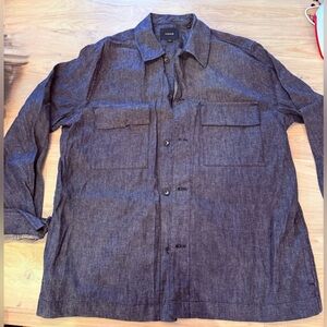 Vince Dark blue linen Shirt Jacket